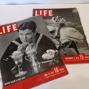 Two vintage Life Magazines from the 1940's
